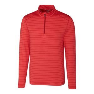 NWT Cutter & Buck Cardinal Red Heather Big & Tall Holman Stripe Half Zip